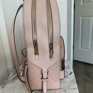 MICHAEL KORS JAYCEE MEDIUM ZIP POCKET BACKPACK MK PINK LIGHT POWDER BLUSH